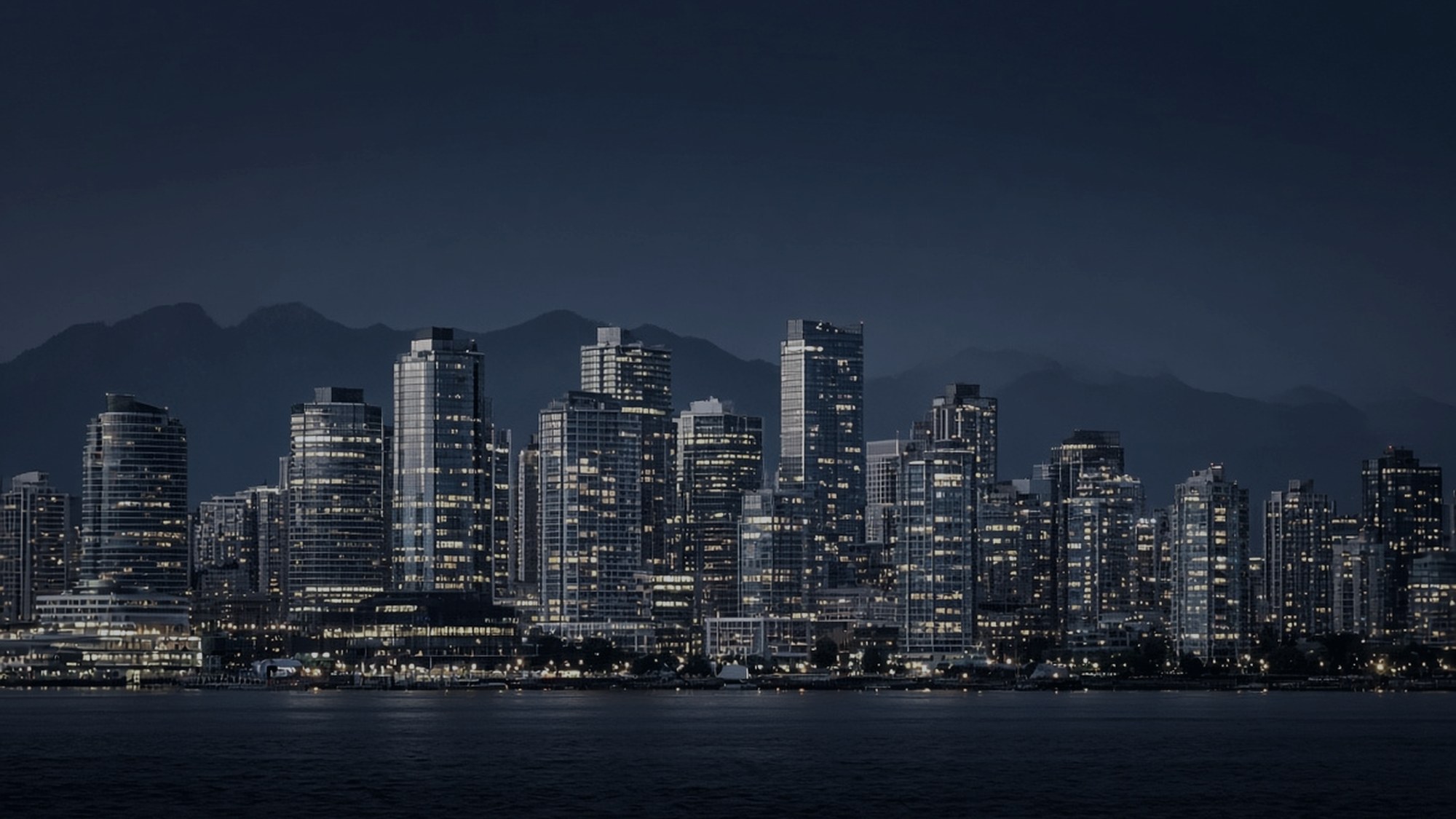 Downtown Vancouver skyline at blue hour